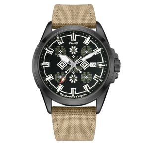 Наручний годинник Awarder Embroidery Black-Army Green Khaki Automatic 10ATM img-1