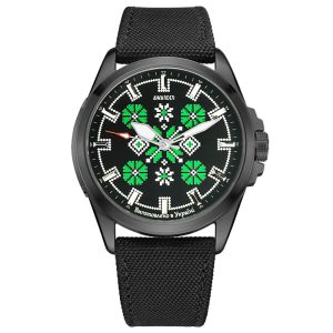Наручний годинник Awarder Embroidery Black-Green Black Battery 10ATM img-1