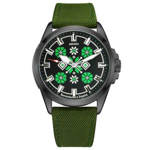 Наручний годинник Awarder Embroidery Black-Green Green  Battery 10ATM img-1