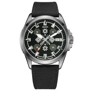 Наручний годинник Awarder Embroidery Silver-Army Green Black Automatic 10ATM img-1