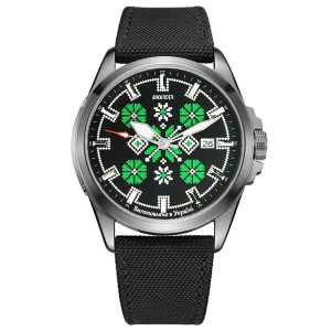 Наручний годинник Awarder Embroidery Silver-Green Black Automatic 10ATM img-1