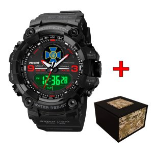 Наручний годинник Patriot 001RDSBU СБУ Чорні з червоним + Коробка. img-1