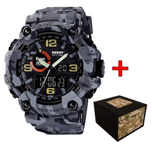 Наручний годинник Patriot 002CMGY Ваше лого Сірий камуфляж + Коробка img-1