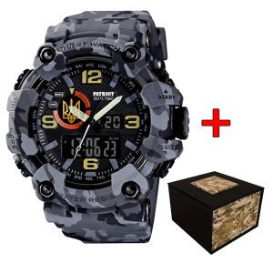 Наручний годинник Patriot 002CMGYUAGD Тризуб золото Сірий камуфляж + Коробка. img-1