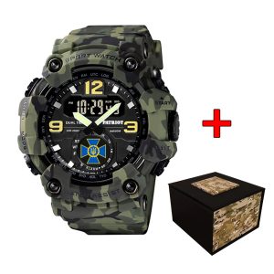 Наручний годинник Patriot 004CMGRSBU СБУ Зелений камуфляж + Коробка. img-1