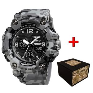 Наручний годинник Patriot 006CMGY Ваше лого Сірий камуфляж + Коробка img-1