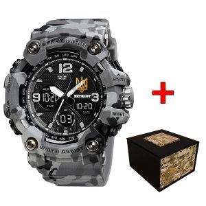 Наручний годинник Patriot 006CMGYUAGD Тризуб золото Сірий камуфляж. + Коробка img-1