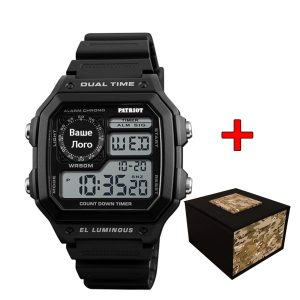 Наручний годинник Patriot 010BK Ваше лого Чорні + Коробка img-1