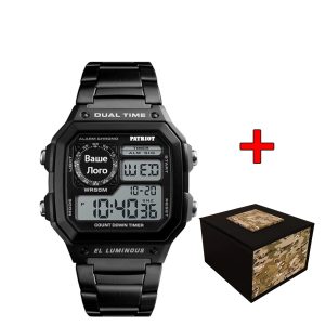 Наручний годинник Patriot 011SI Ваше лого Чорні + Коробка img-1