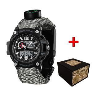 Наручний годинник Patriot 012BKSU ЗСУ Чорні Паракордовий ремінець ACU + Коробка img-1