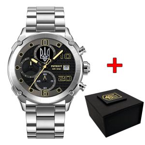 Наручний годинник Patriot 016 Тризуб срібло Silver-Black Steel img-1
