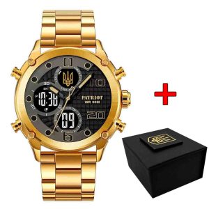 Наручний годинник Patriot 017 Тризуб Золото Gold-Black Steel img-1