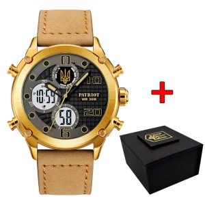Наручний годинник Patriot 017 Тризуб Золото Gold Light Brown img-1