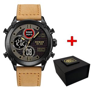 Наручний годинник Patriot 017 Ваше Лого Black-Light Brown img-1