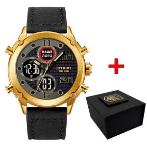 Наручний годинник Patriot 017 Ваше Лого Gold-Black img-1