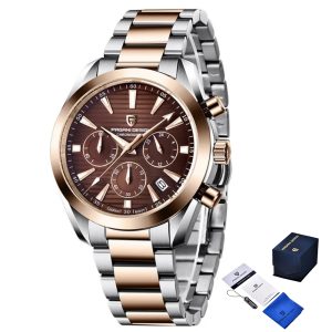 Наручний годинник Pagani Design PD-1712 Silver-Rose Gold-Brown img-1