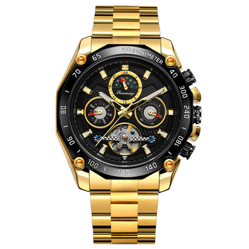 Наручний годинник Forsining 6913 Gold-Black img-1