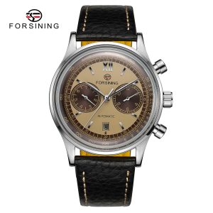 Наручний годинник Forsining 6921 Silver-Latte img-1