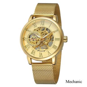 Наручний годинник Forsining 8099M Gold-Gold Mesh img-1