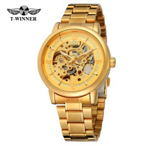 Наручний годинник Forsining 8173 Gold-Gold Steel img-1