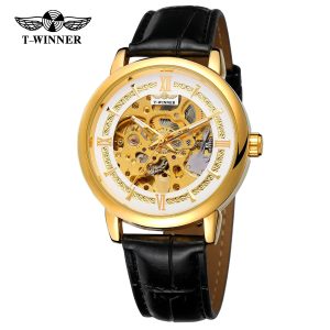 Наручний годинник Forsining 8173 Gold-White Leather img-1