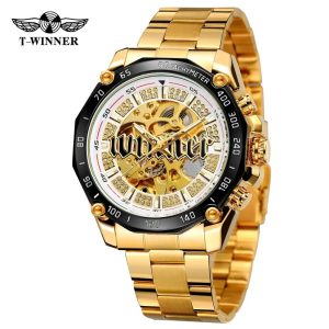 Наручний годинник Forsining 8186 Gold-White Steel img-1