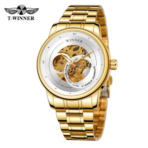 Наручний годинник Forsining 8190 Gold-White Steel img-1