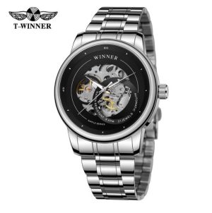 Наручний годинник Forsining 8190 Silver-Black Steel img-1