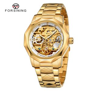 Наручний годинник Forsining 8240 Gold-White Steel img-1