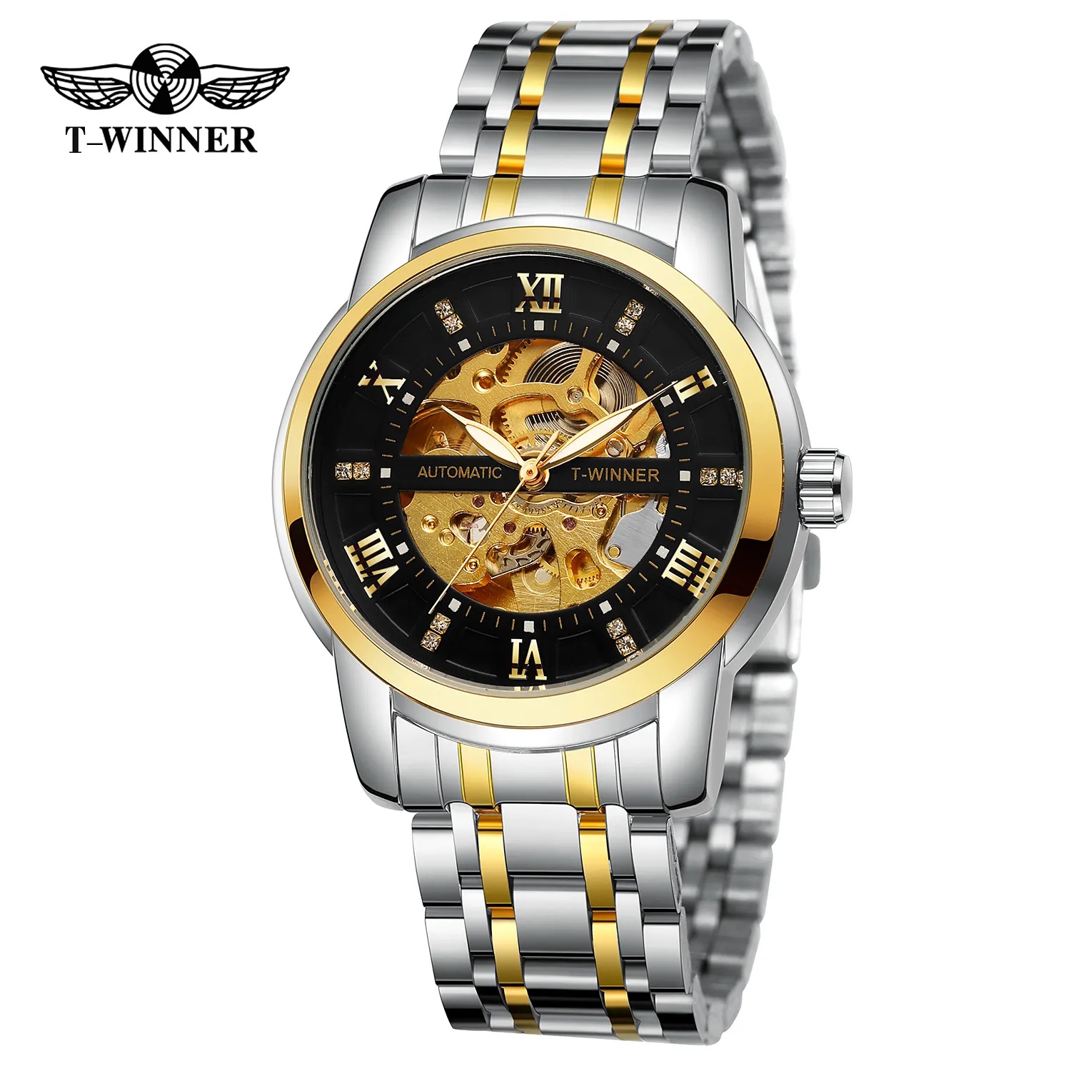 Наручний годинник Forsining 8241 Silver-Gold-Black img-1