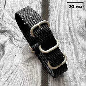 Наручний годинник Ремешок Nato Black 20 мм img-1