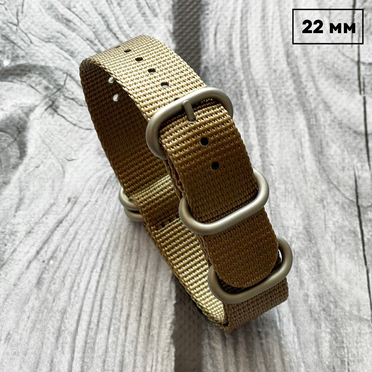 Наручний годинник Ремешок Nato Khaki 22 мм img-1