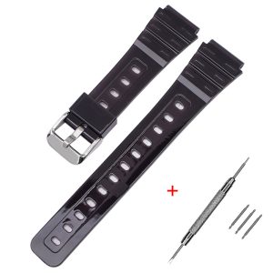 Наручний годинник Ремінець для Casio F-91W Jelly Black SI img-1