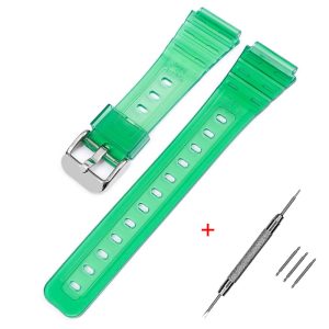 Наручний годинник Ремінець для Casio F-91W Jelly Green SI img-1