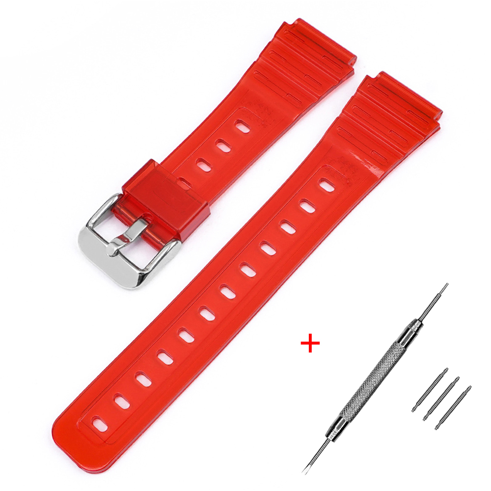 Наручний годинник Ремінець для Casio F-91W Jelly Red SI img-1