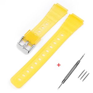 Наручний годинник Ремінець для Casio F-91W Jelly Yellow SI img-1