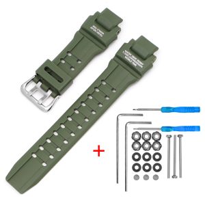 Наручний годинник Ремінець для Casio G-Shock GW-A1000/GW-4000/GA-1000 Army Green Silver img-1