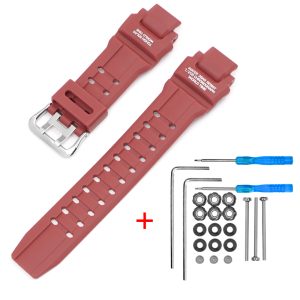 Наручний годинник Ремінець для Casio G-Shock GW-A1000/GW-4000/GA-1000 Red Silver img-1