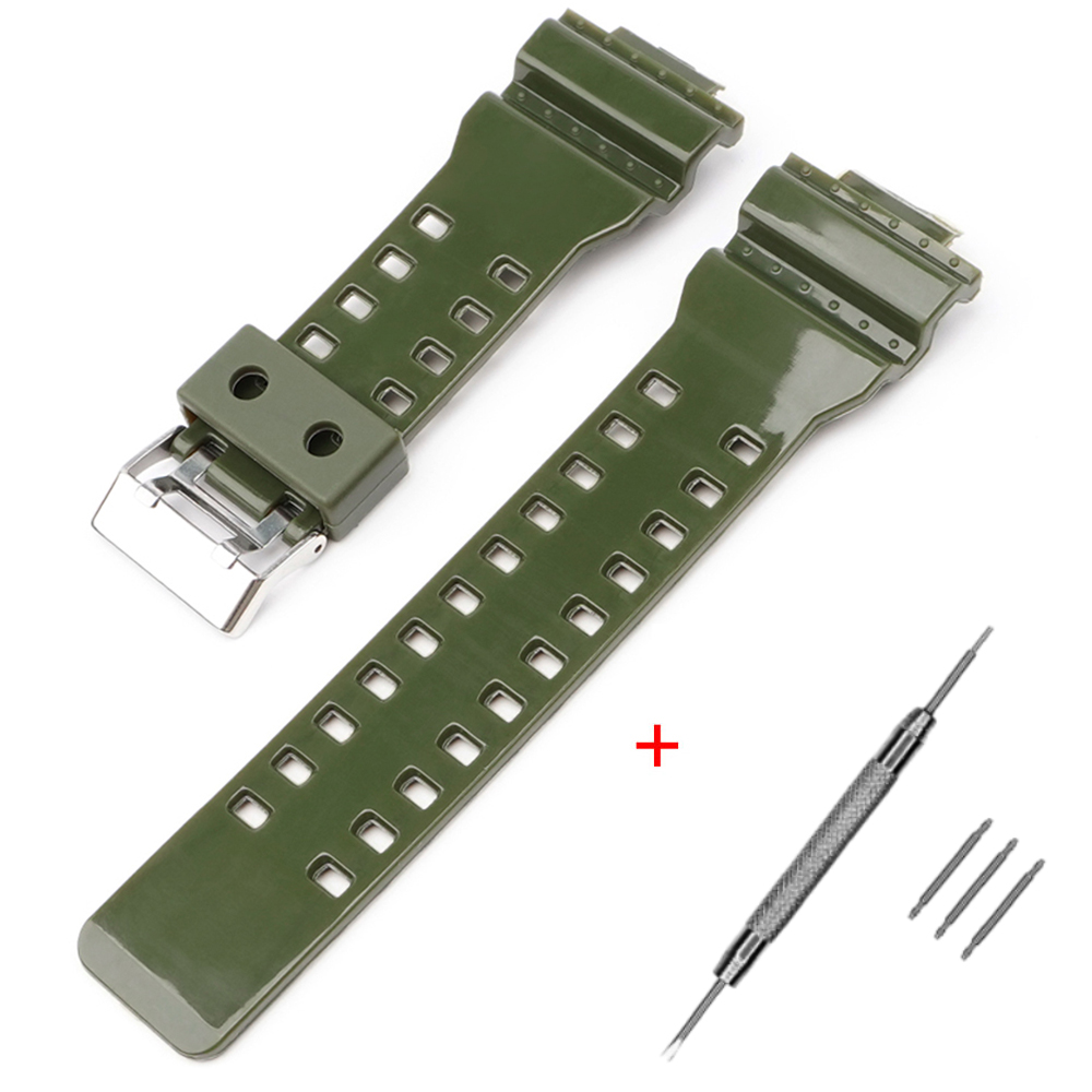 Наручний годинник Ремінець для Casio G-Shock GA-100/110 Army Green-Glossy SI img-1