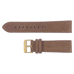 Наручний годинник Ремінець для годинника 22 мм Нубук Коричневий-Золото img-1