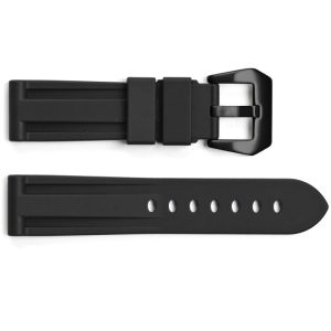 Наручний годинник Ремінець для годинника 3001 Silicone Black-Black 24 мм. img-1