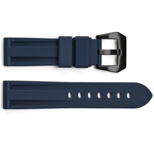 Наручний годинник Ремінець для годинника 3001 Silicone Blue-Black 24 мм. img-1