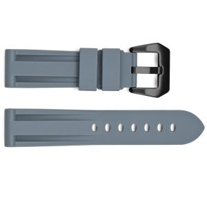 Наручний годинник Ремінець для годинника 3001 Silicone Grey-Black 24 мм. img-1