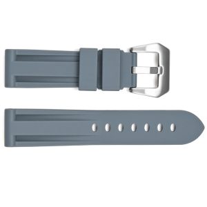Наручний годинник Ремінець для годинника 3001 Silicone Grey-Silver 24 мм. img-1