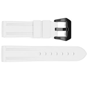 Наручний годинник Ремінець для годинника 3001 Silicone White-Black 24 мм. img-1