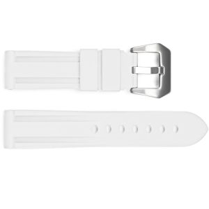 Наручний годинник Ремінець для годинника 3001 Silicone White-Silver 24 мм. img-1