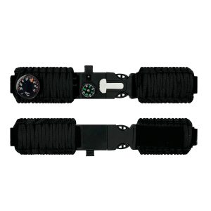 Наручний годинник Ремінець паракордовий багатофункціональний Black img-1