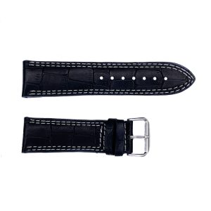 Наручний годинник Ремінець шкіряний 606 24x22 WS чорний крокодил img-1