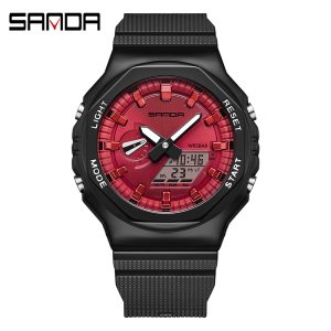 Наручний годинник Sanda 3167 Black-Red img-1