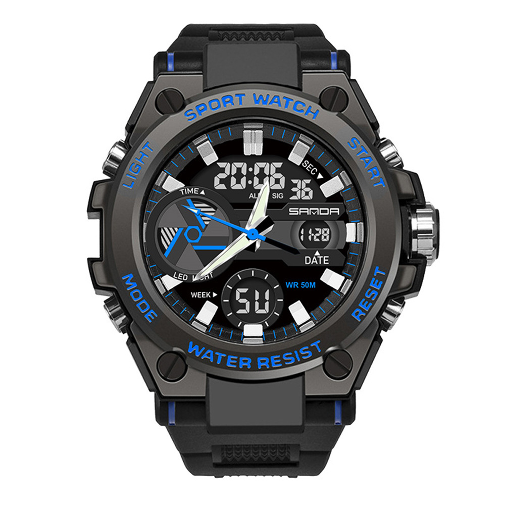 Наручний годинник Sanda 3311 Black-Blue img-1